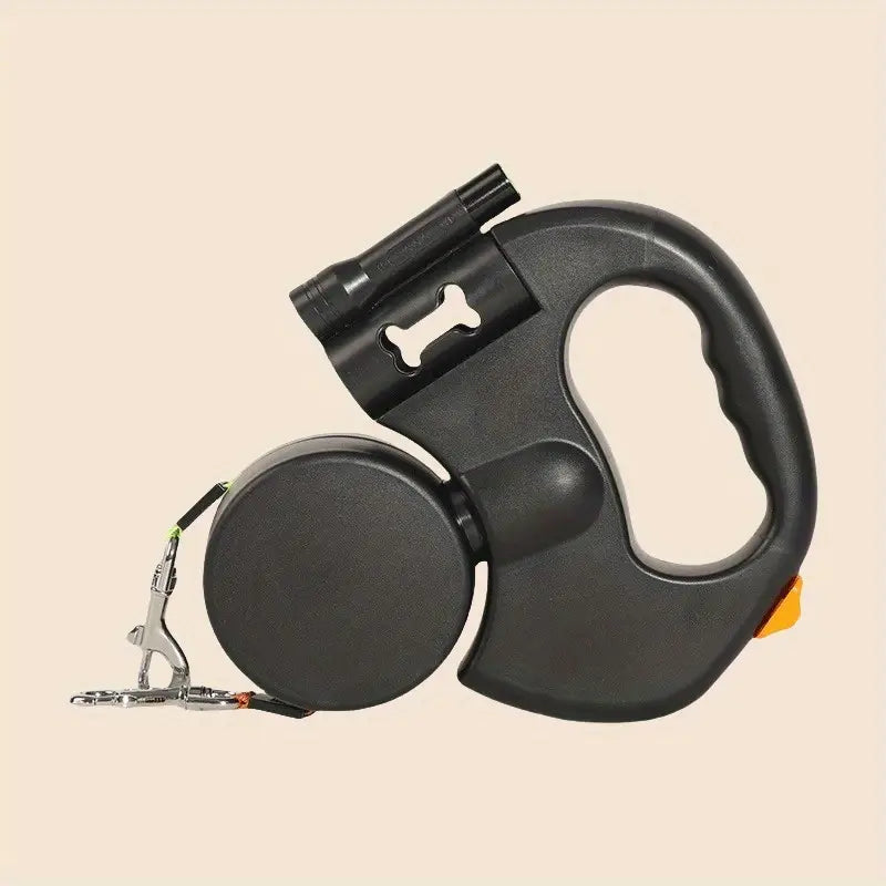 Dual Retractable Dog Leash with LED and Waste Bag