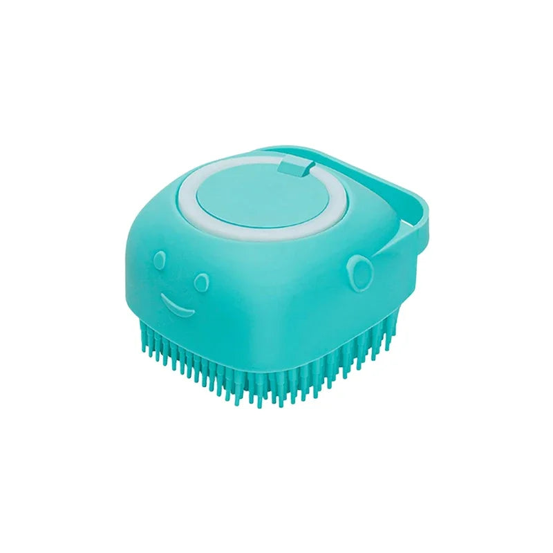 Dog Bathing & Massage Brush – Shampoo Dispenser