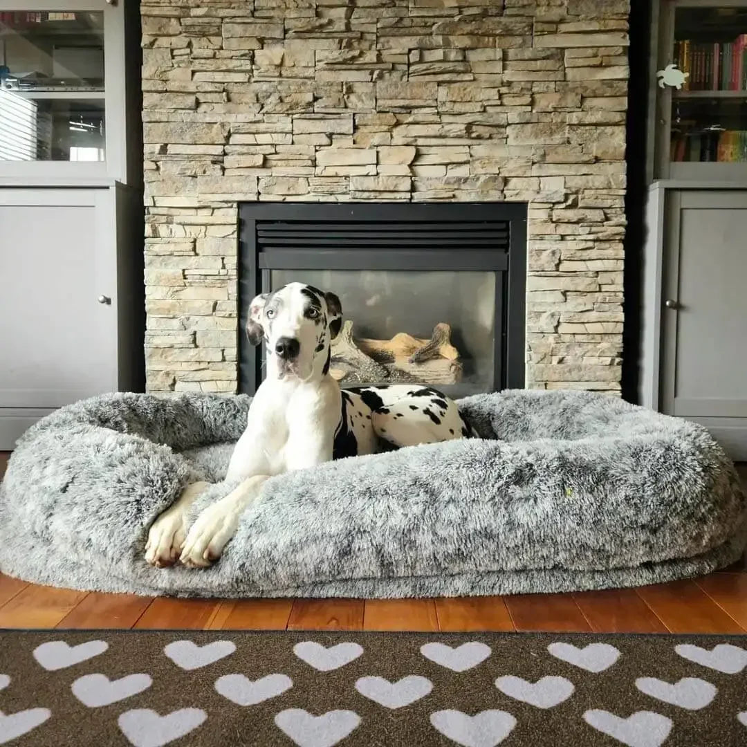 Human Dog Bed – Super Large Round Plush Bed for Pets