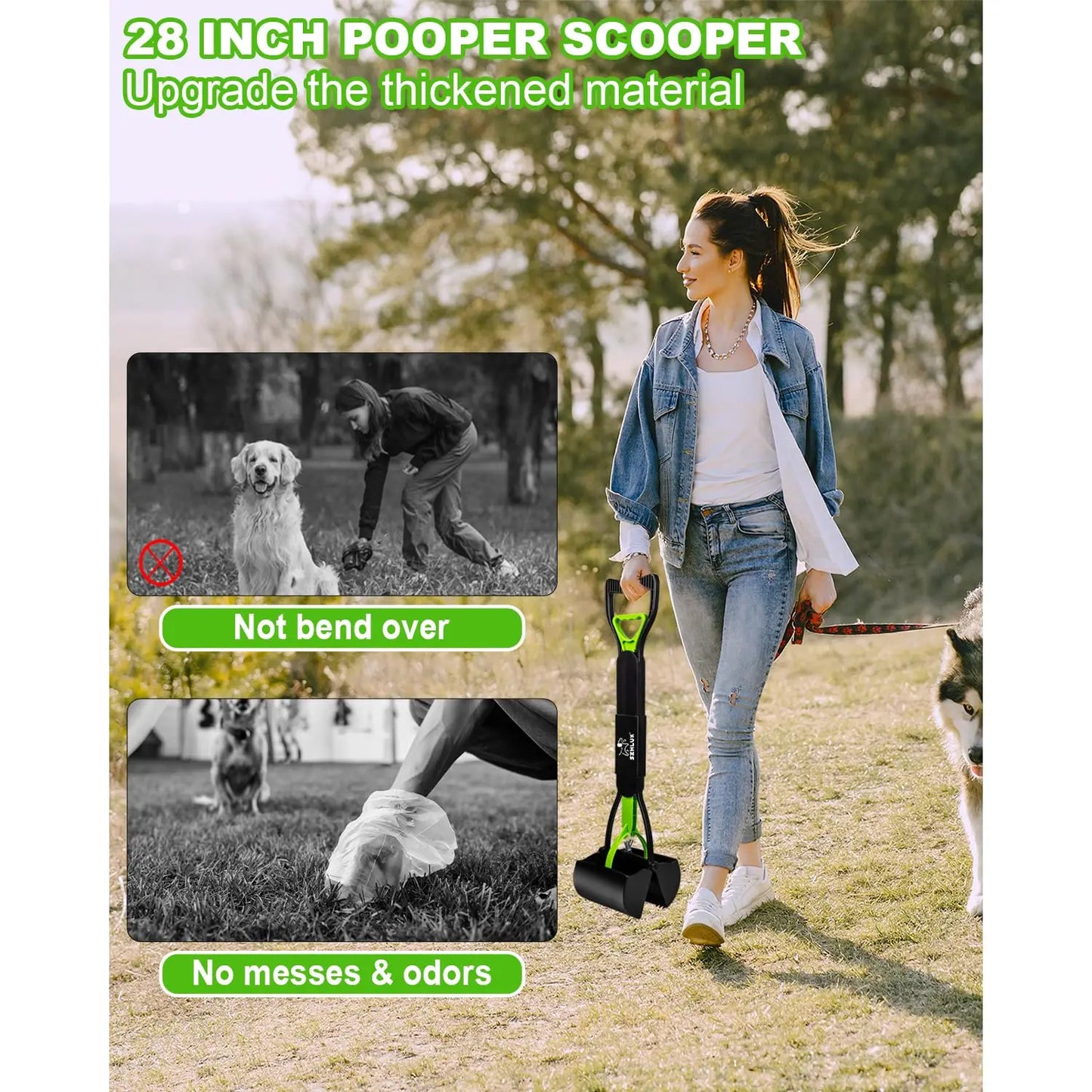 Dog Pooper Scooper – Foldable Long Handle Cleaner