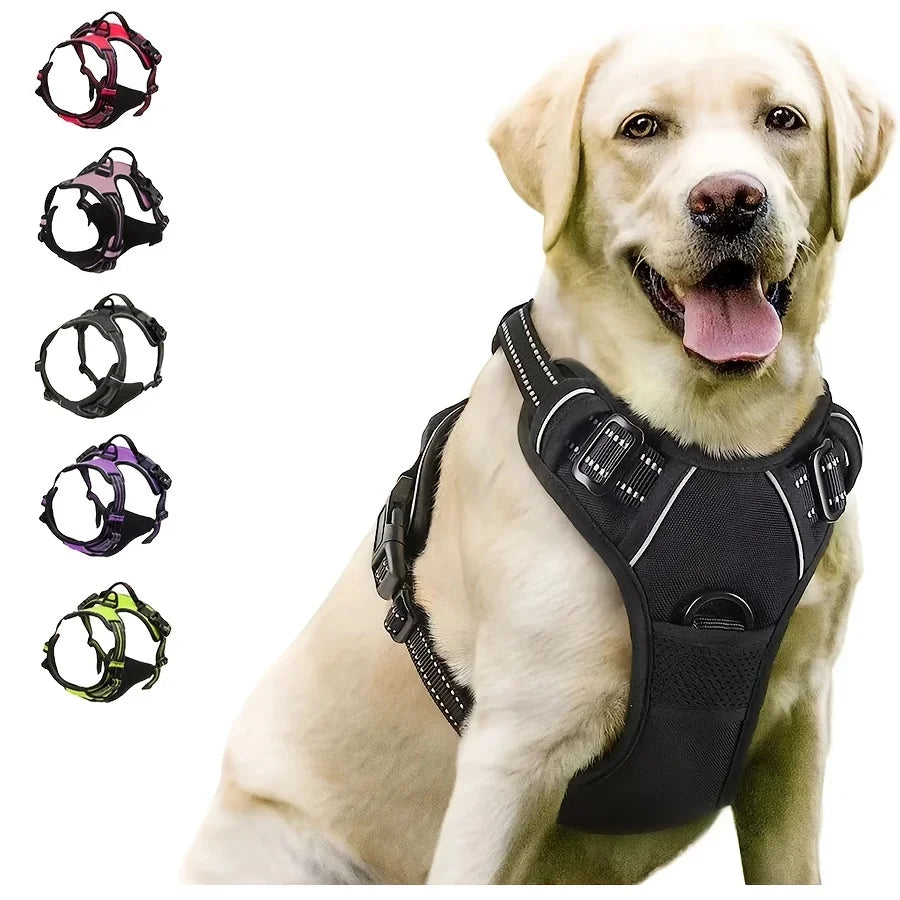 No Pull Dog Harness – Front Clip & Reflective