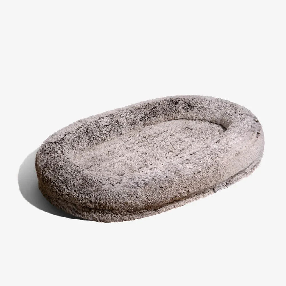 Human Dog Bed – Super Large Round Plush Bed for Pets