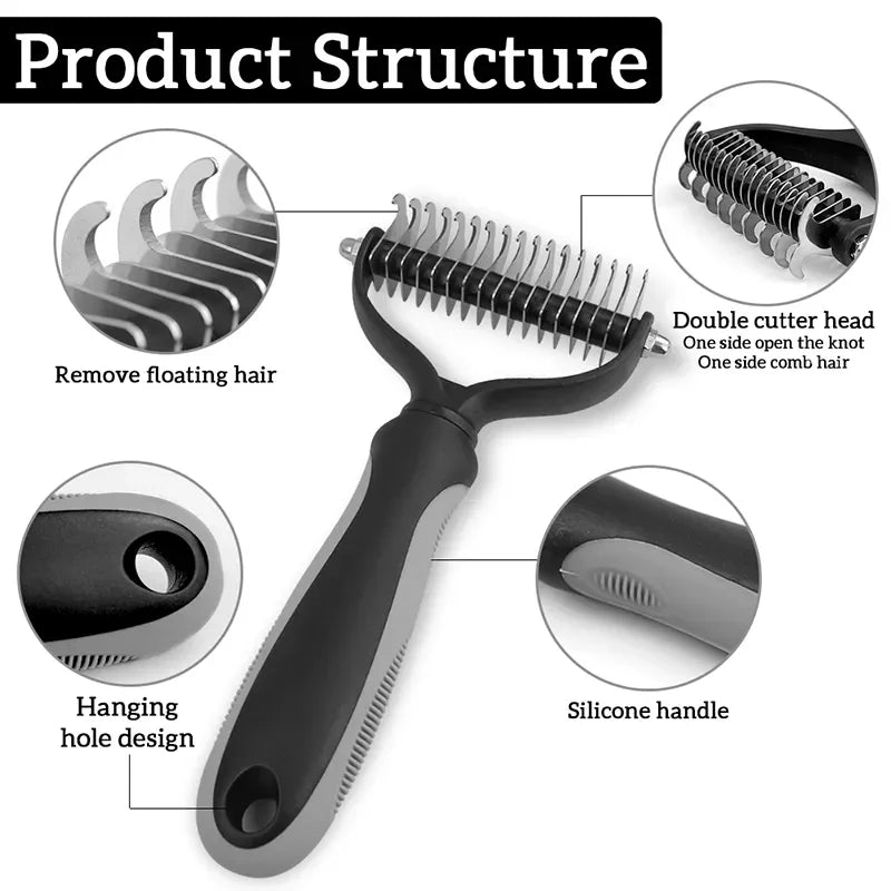 Pet Grooming Comb – Dematting & Hair Removal Brush