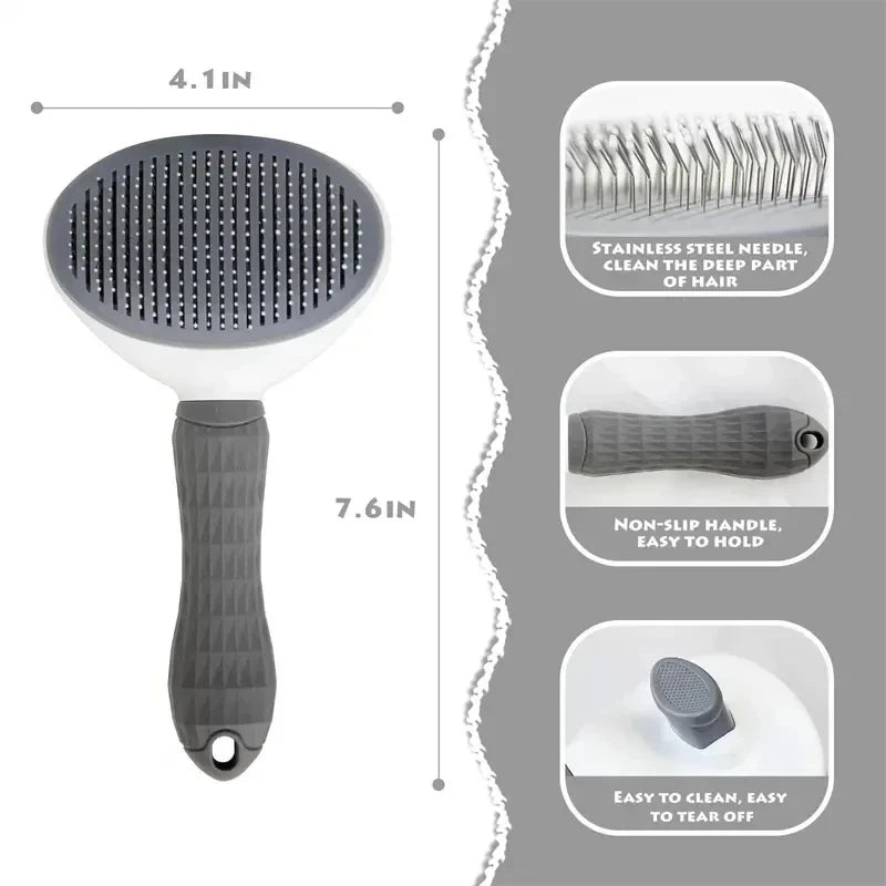 Self-Cleaning Pet Brush – Hair Remover for Dogs & Cats