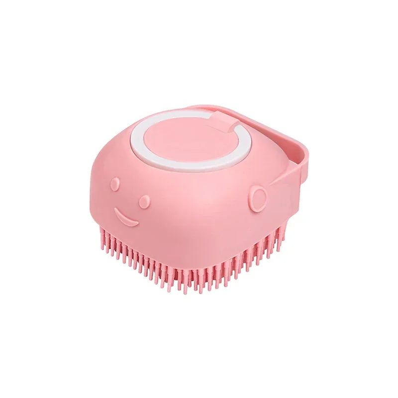 Dog Bathing & Massage Brush – Shampoo Dispenser