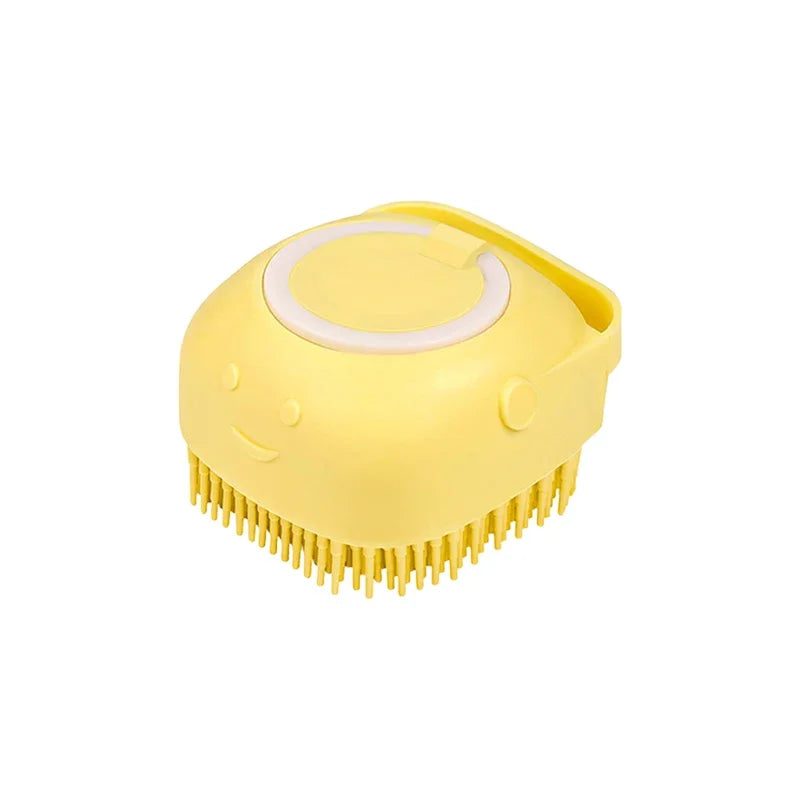 Dog Bathing & Massage Brush – Shampoo Dispenser
