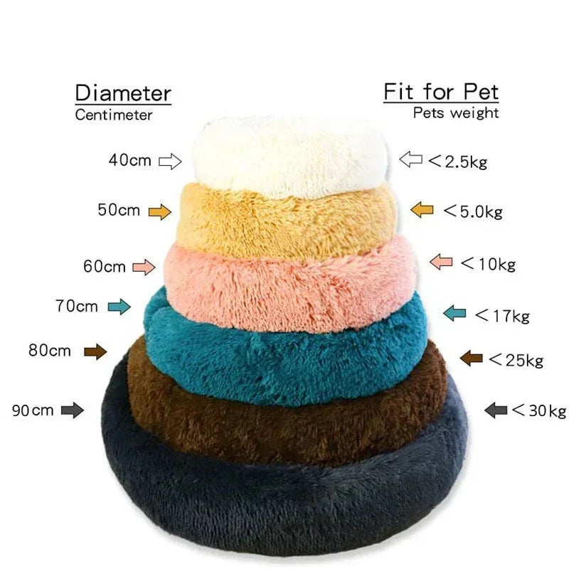 Round Plush Pet Bed – Super Soft & Warm