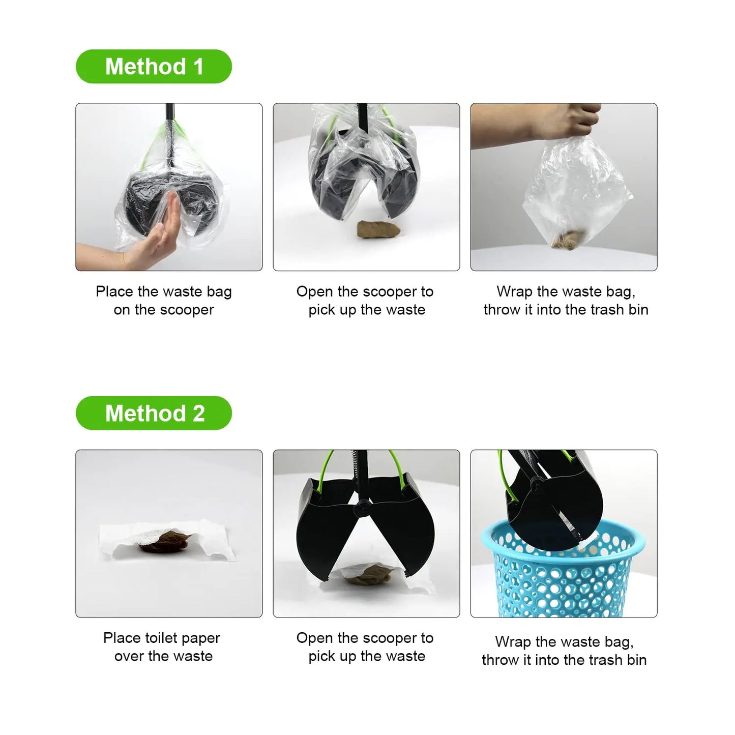 Dog Pooper Scooper – Foldable Long Handle Cleaner