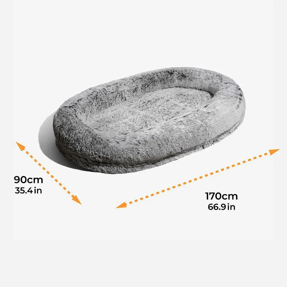 Human Dog Bed – Super Large Round Plush Bed for Pets