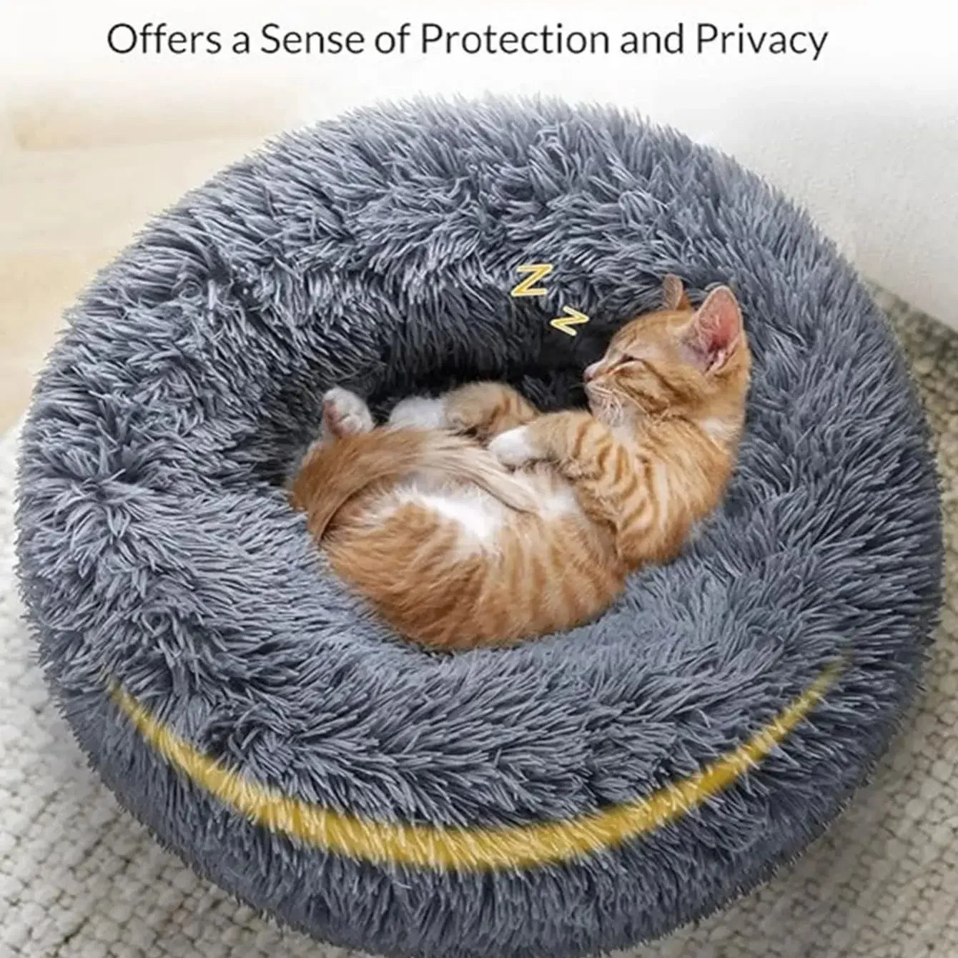 Round Plush Pet Bed – Super Soft & Warm