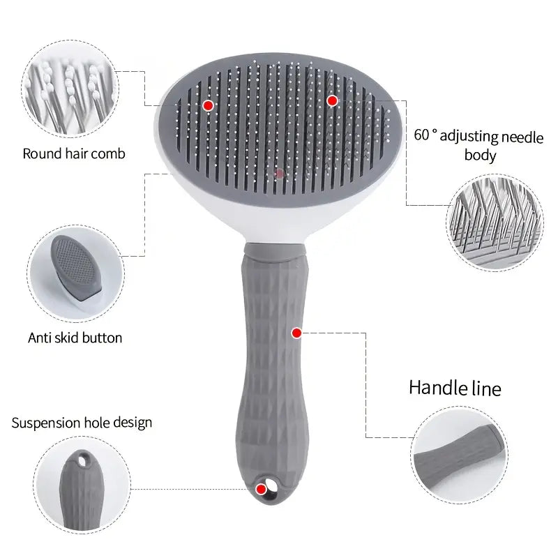 Self-Cleaning Pet Brush – Hair Remover for Dogs & Cats