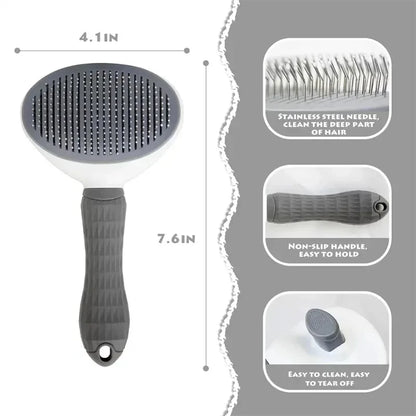 Self-Cleaning Pet Brush – Hair Remover for Dogs & Cats