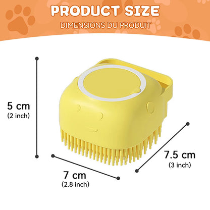 Dog Bathing & Massage Brush – Shampoo Dispenser
