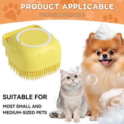Dog Bathing & Massage Brush – Shampoo Dispenser